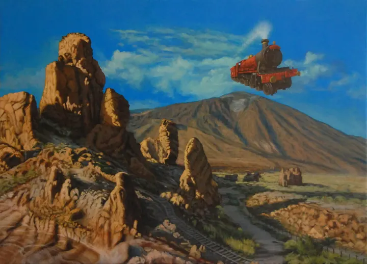 La bestia, 2020. Acrílico sobre lienzo, 25.5 × 35.5 pulg.. Trillizos Torres Pacheco.