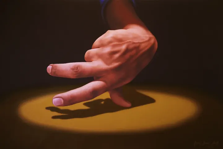 ¡Miren esto!, 2023. Acrílico sobre lienzo, 67 × 100 cm. Trillizos Torres Pacheco.
