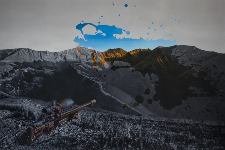Pieza no.2, 2019. Acrílico sobre lienzo, 100 × 150 cm. Trillizos Torres Pacheco.