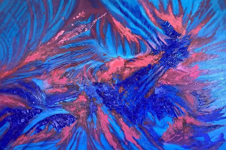The (k)night, 2021. Acrílico sobre lienzo, 100 × 150 cm. Trillizos Torres Pacheco.